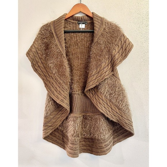MISS KELLY 1999 Funky Brown Sweater Vest Size S/M Asymmetrical - Picture 1 of 10